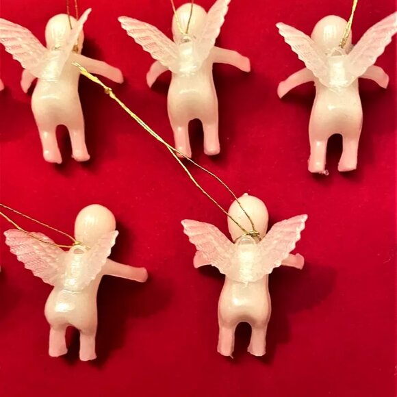 12 Miniature Angel Cherub Christmas Tree Ornament Craft 1 1/2" tall x 1" - Picture 3 of 3